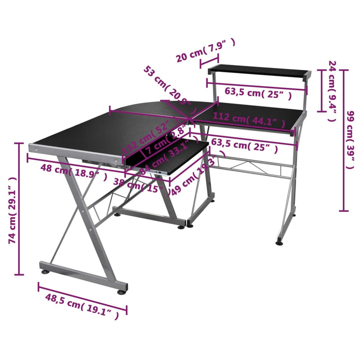 Eck-Computertisch Holzwerkstoff