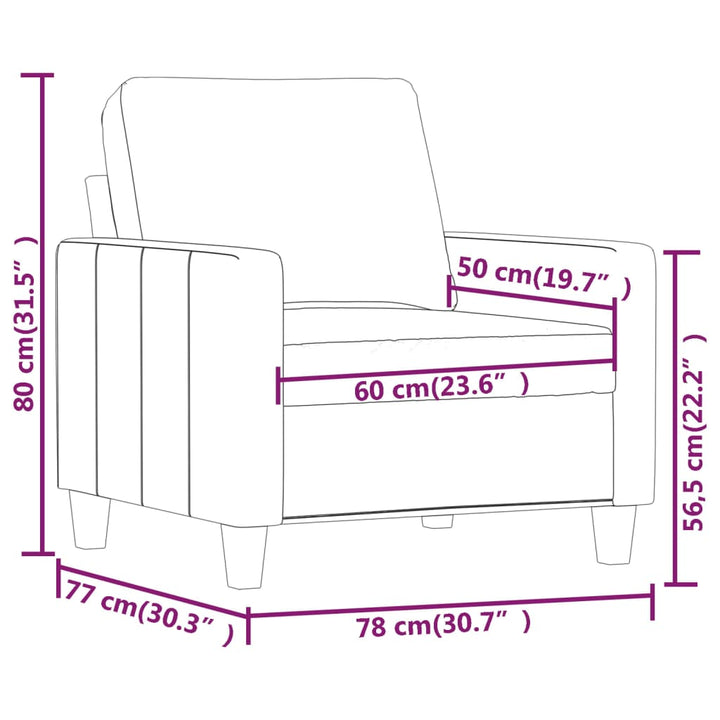 Sessel -Braun 60 Cm Kunstleder