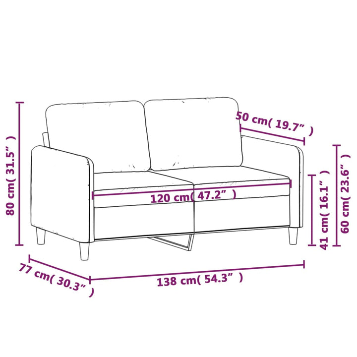 2-Sitzer-Sofa 120 Cm Stoff