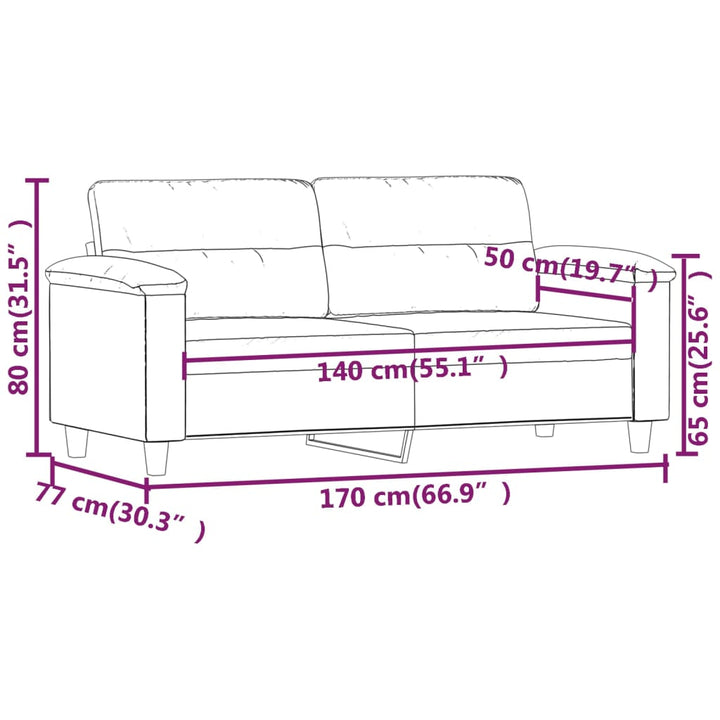 2-Sitzer-Sofa 140 Cm Kunstleder