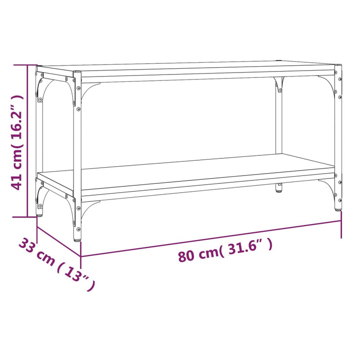 Tv-Schrank 80X33X41 Cm Holzwerkstoff Und Stahl