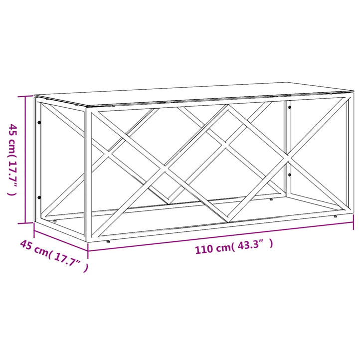 Couchtisch 110X45X45 Cm Edelstahl Und