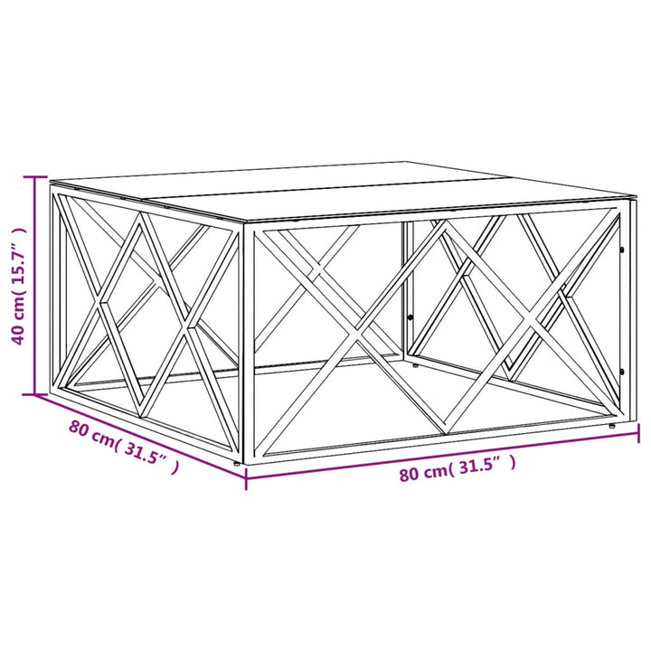 Couchtisch 80X80X40 Cm Edelstahl Und