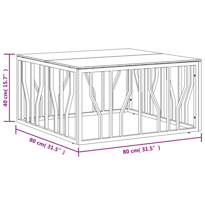 Couchtisch 80X80X40 Cm Edelstahl Und