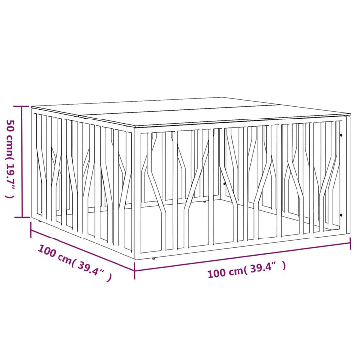 Couchtisch 100X100X50 Cm Edelstahl Und