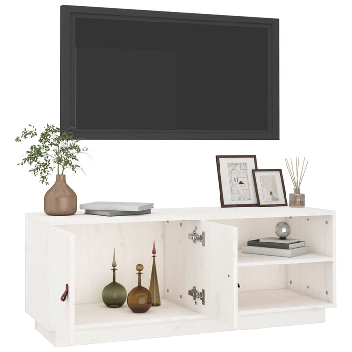 Tv-Schrank 105X34X40 Cm Massivholz Kiefer