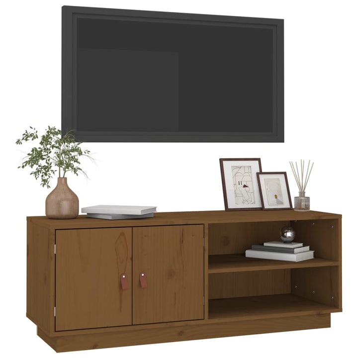 Tv-Schrank 105X34X40 Cm Massivholz Kiefer