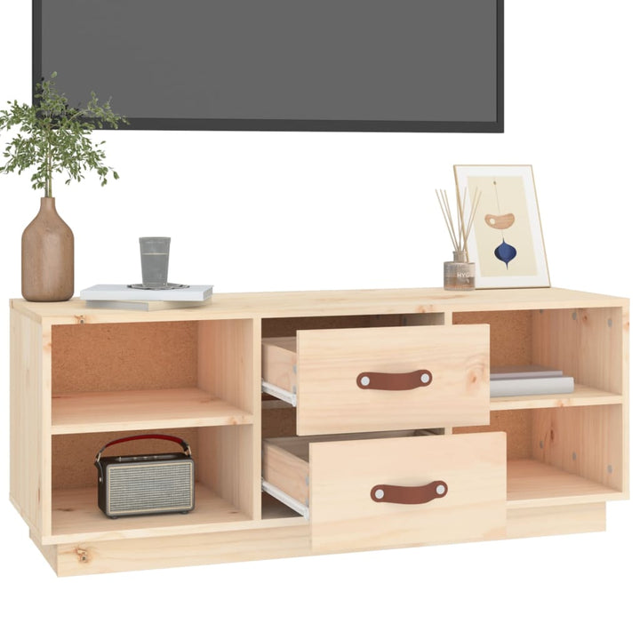 Tv-Schrank 100X34X40 Cm Massivholz Kiefer