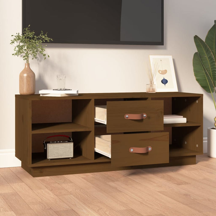 Tv-Schrank 100X34X40 Cm Massivholz Kiefer