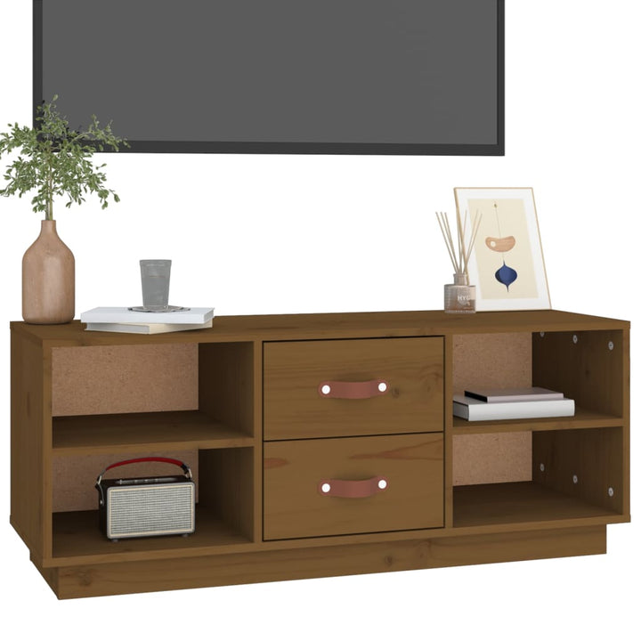 Tv-Schrank 100X34X40 Cm Massivholz Kiefer