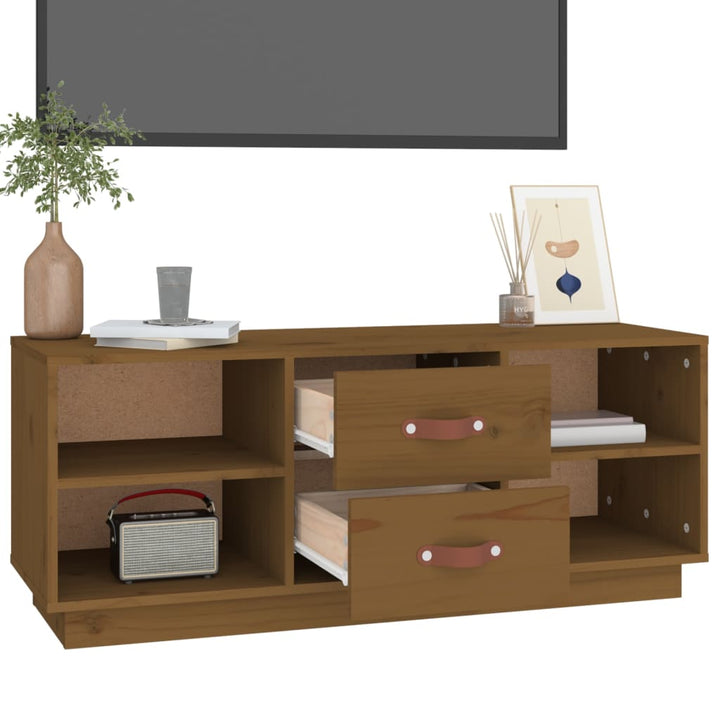 Tv-Schrank 100X34X40 Cm Massivholz Kiefer