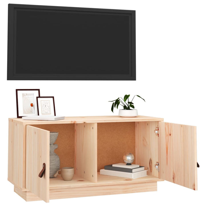 Tv-Schrank 80X34X40 Cm Massivholz Kiefer