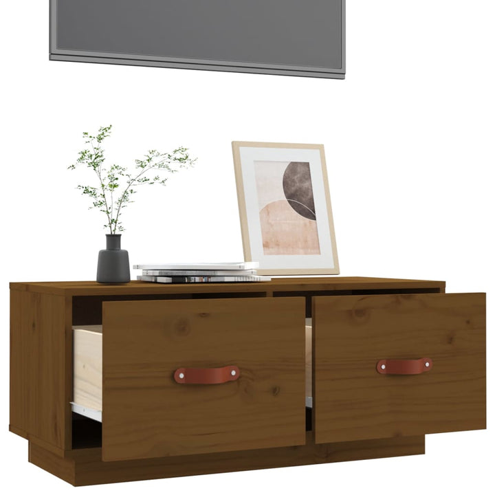 Tv-Schrank 80X34X35 Cm Massivholz Kiefer