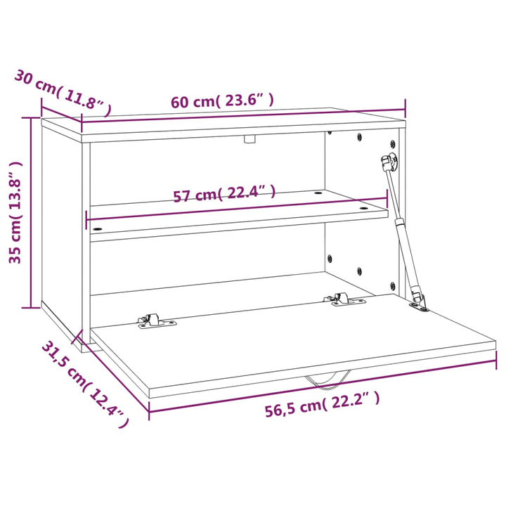 Wandschrank 60X30X35 Cm Massivholz Kiefer