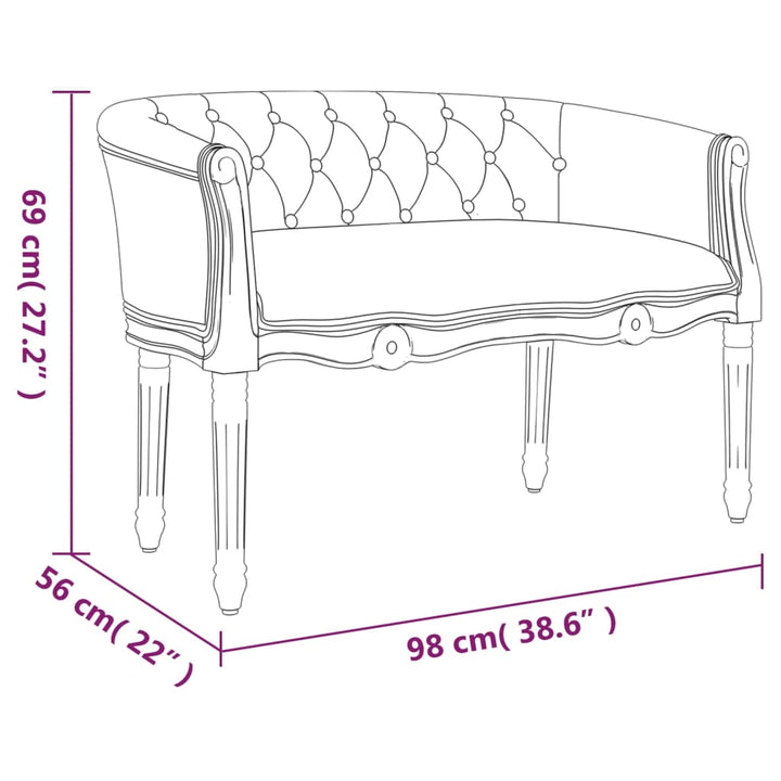 Sitzbank 98X56X69 Cm Leinen