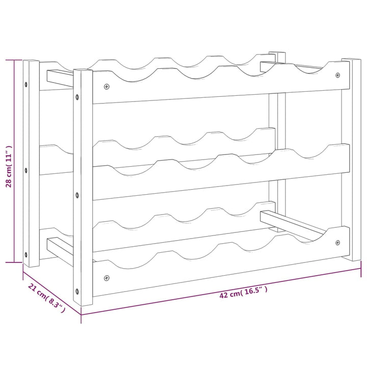Weinregal Für 12 Flaschen Massivholz Nussbaum