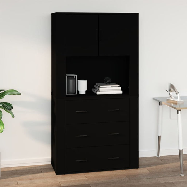 Wandschrank Schwarz 80X33X80 Cm Holzwerkstoff