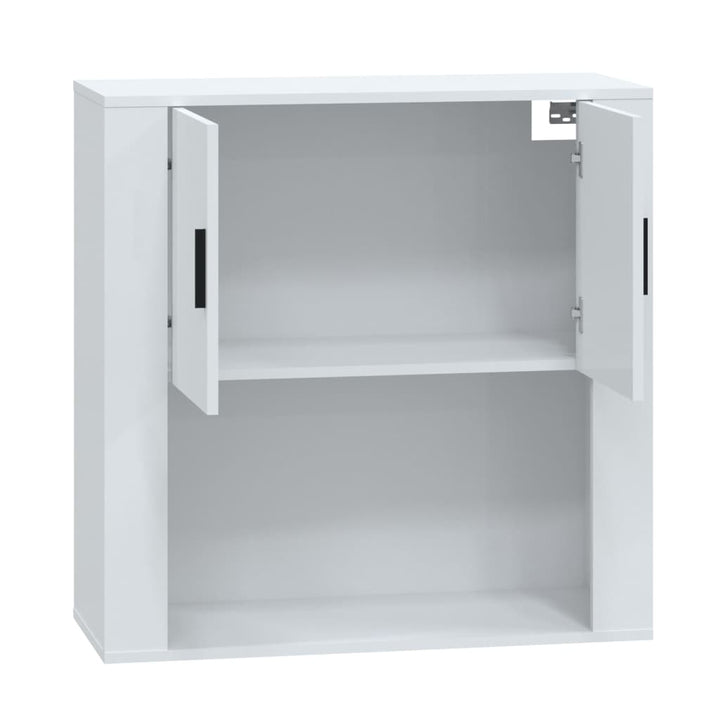 Wandschrank Hochglanz-Weiß 80X33X80 Cm Holzwerkstoff