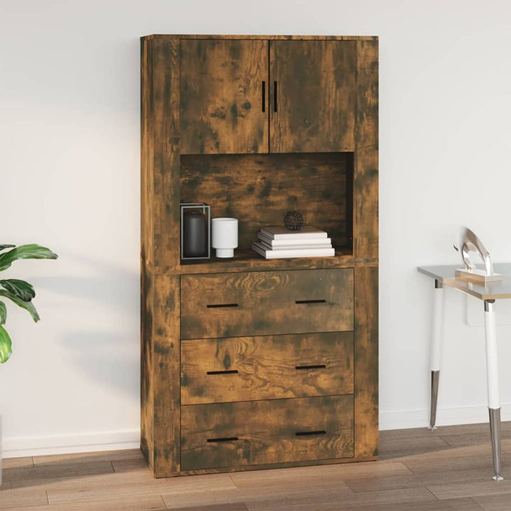 Wandschrank Räuchereiche 80X33X80 Cm Holzwerkstoff