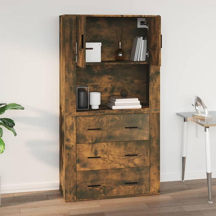 Wandschrank Räuchereiche 80X33X80 Cm Holzwerkstoff