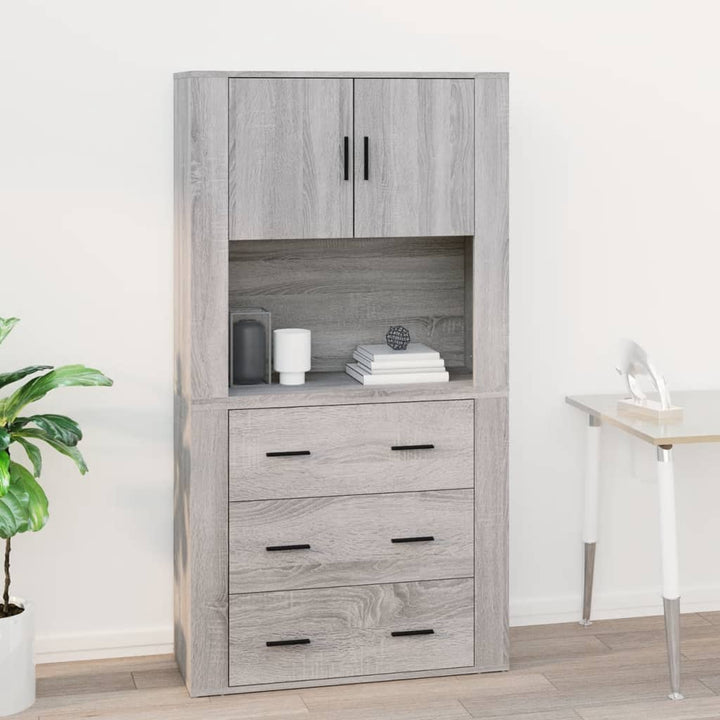 Wandschrank Grau Sonoma 80X33X80 Cm Holzwerkstoff