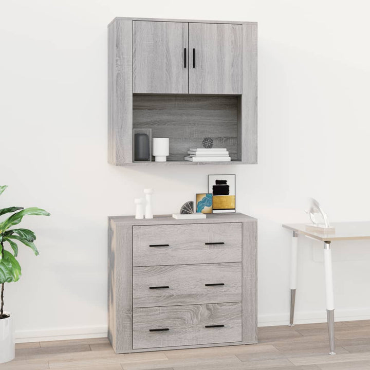 Wandschrank Grau Sonoma 80X33X80 Cm Holzwerkstoff