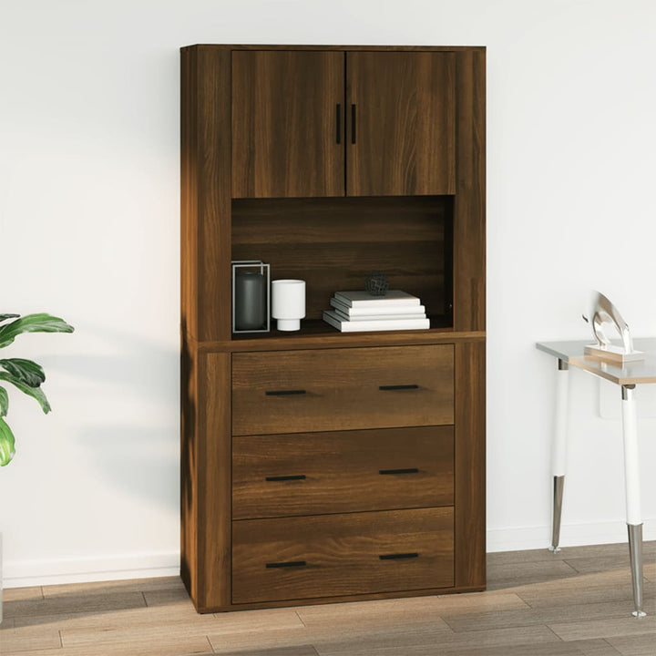 Wandschrank Braun Eichen-Optik 80X33X80 Cm Holzwerkstoff