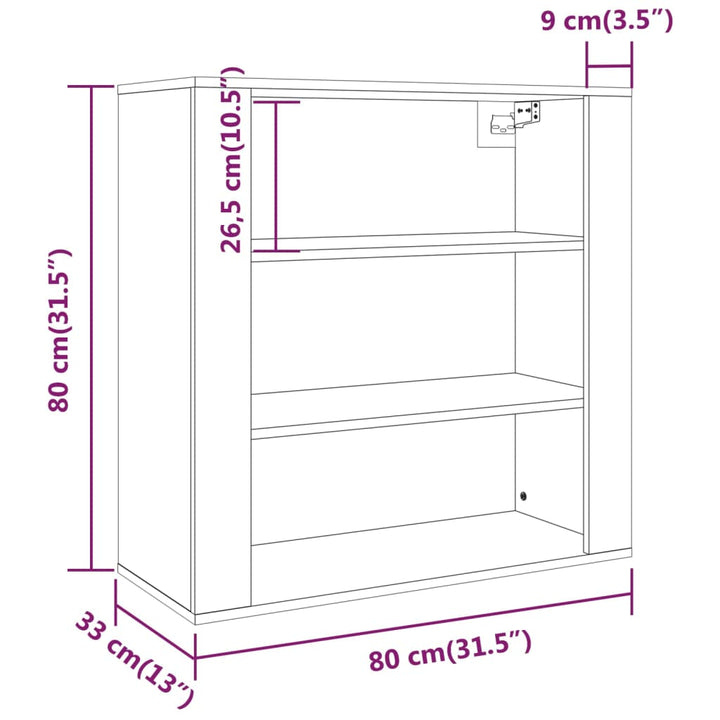 Wandschrank 80X33X80 Cm Holzwerkstoff