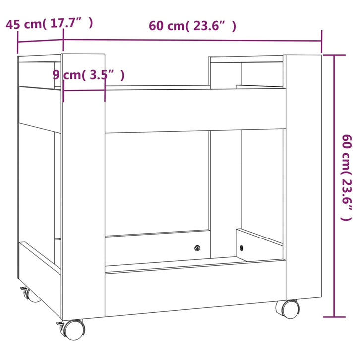 Bürowagen 60X45X60 Cm Holzwerkstoff