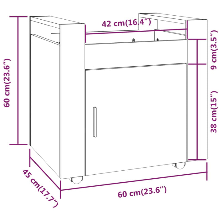 Bürowagen 60X45X60 Cm Holzwerkstoff