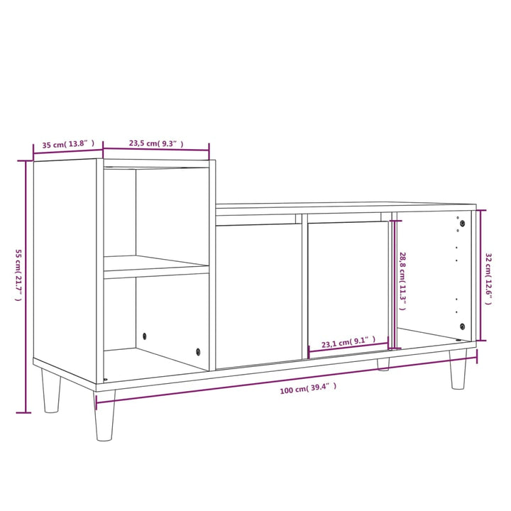 Tv-Schrank 100X35X55 Cm Holzwerkstoff