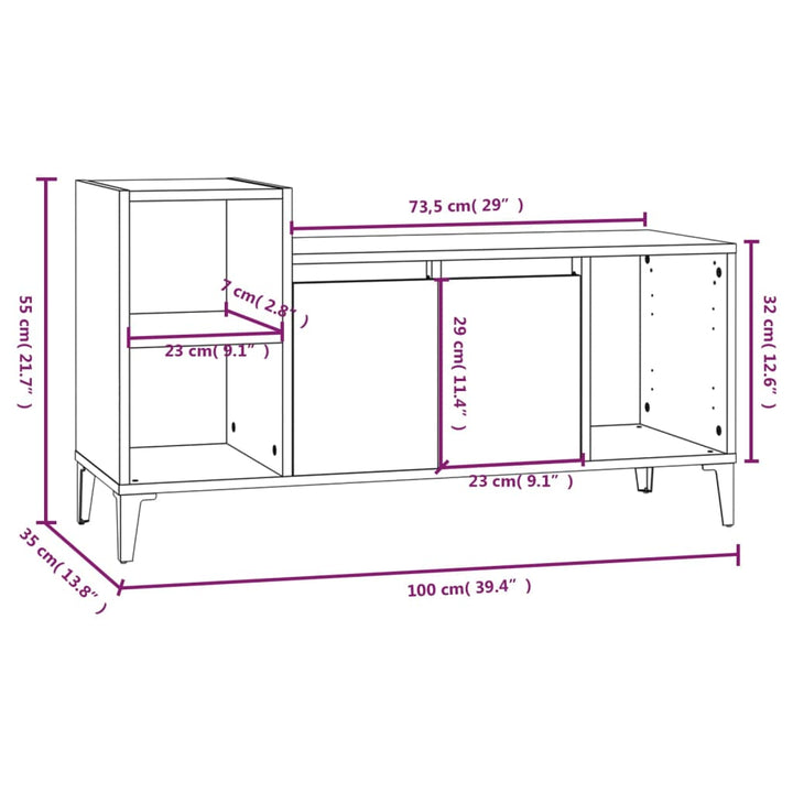 Tv-Schrank 100X35X55 Cm Holzwerkstoff