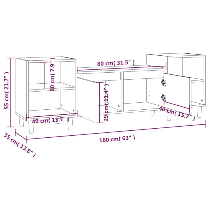 Tv-Schrank 160X35X55 Cm Holzwerkstoff