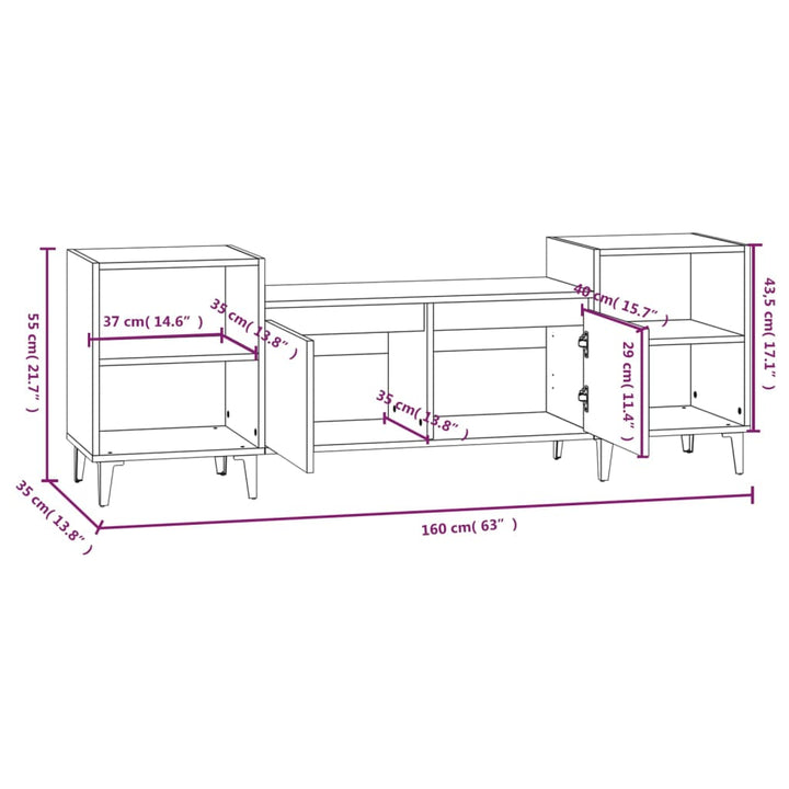 Tv-Schrank 160X35X55 Cm Holzwerkstoff