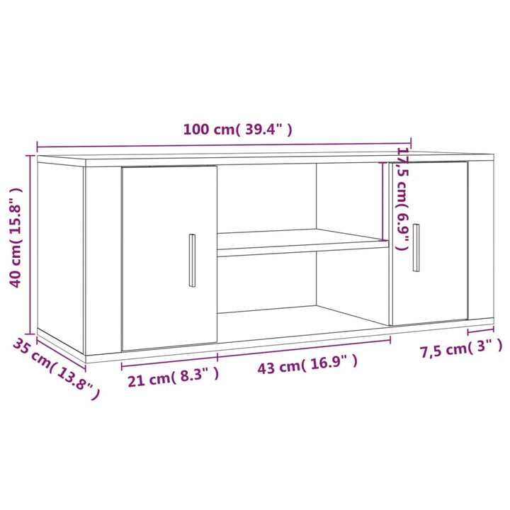 Tv-Schrank 100X35X40 Cm Holzwerkstoff