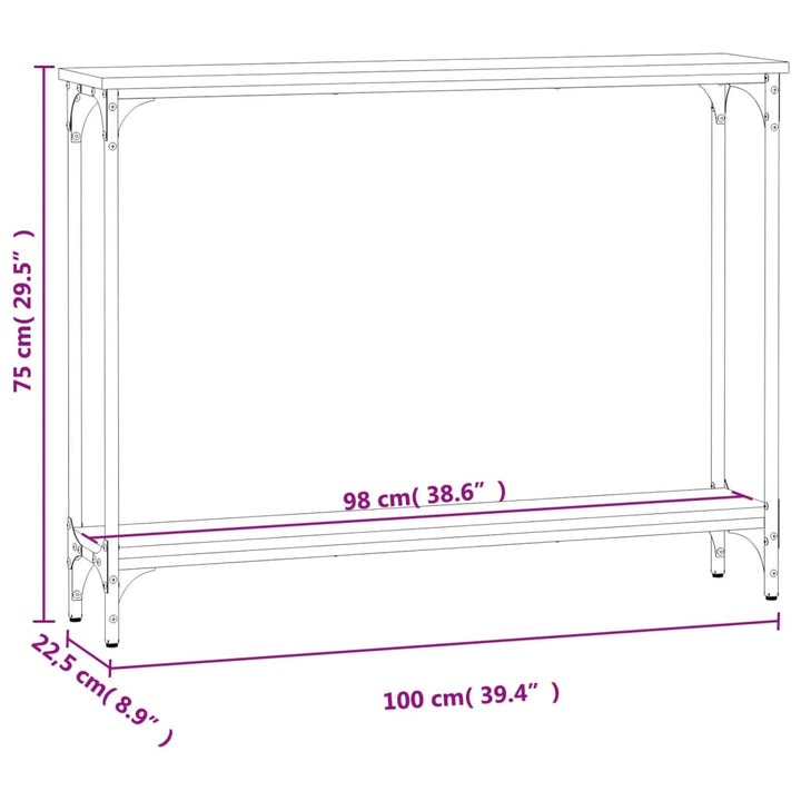 Konsolentisch Sonoma-Eiche 100X22,5X75 Cm Holzwerkstoff