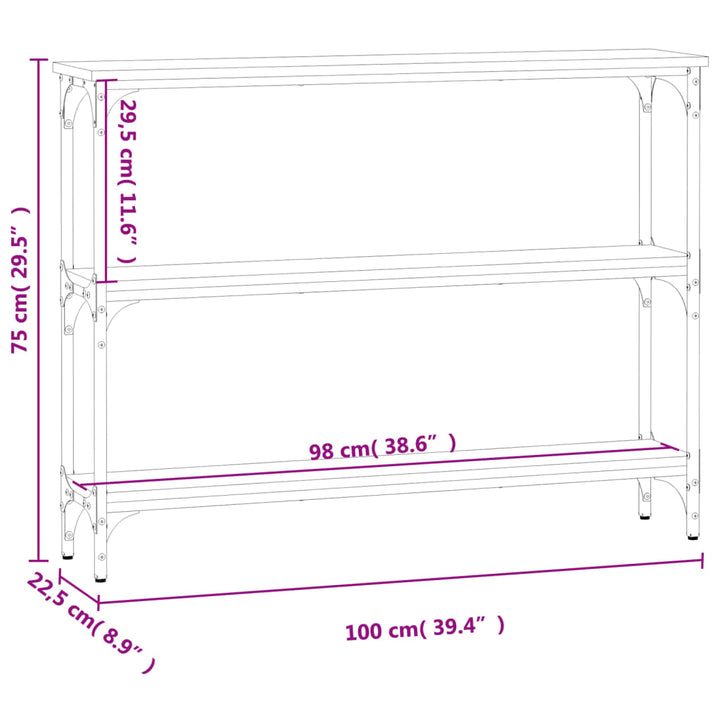 Konsolentisch Sonoma-Eiche 100X22,5X75 Cm Holzwerkstoff