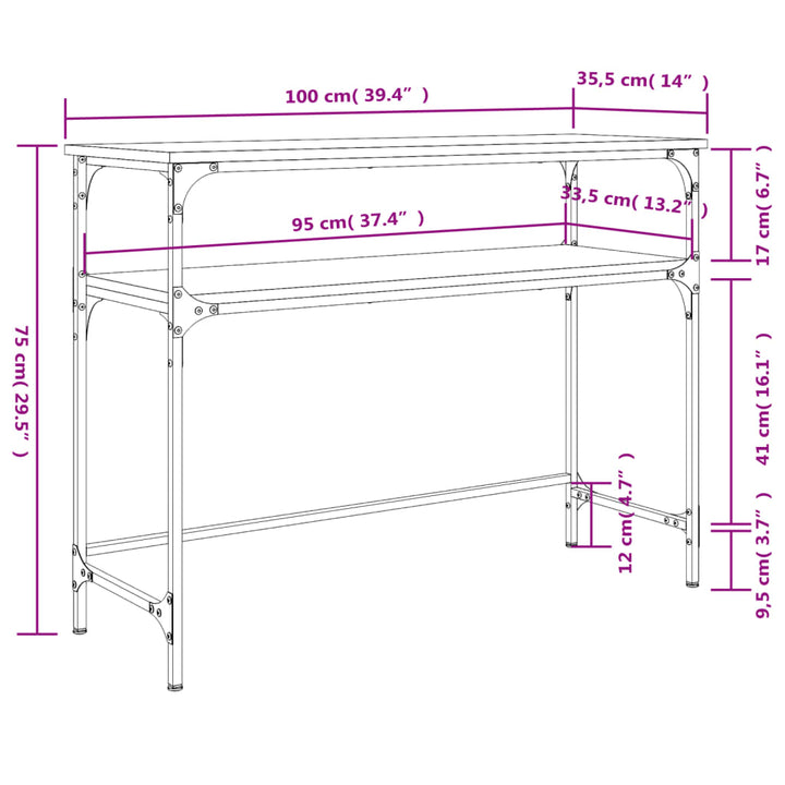 Konsolentisch 100X35,5X75 Cm Holzwerkstoff