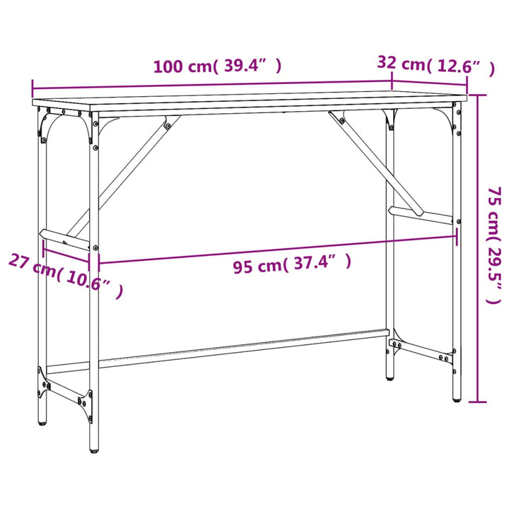 Konsolentisch 100X32X75 Cm Holzwerkstoff