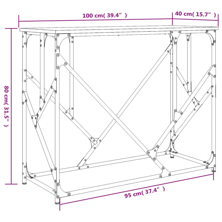 Konsolentisch 100X40X80 Cm Holzwerkstoff