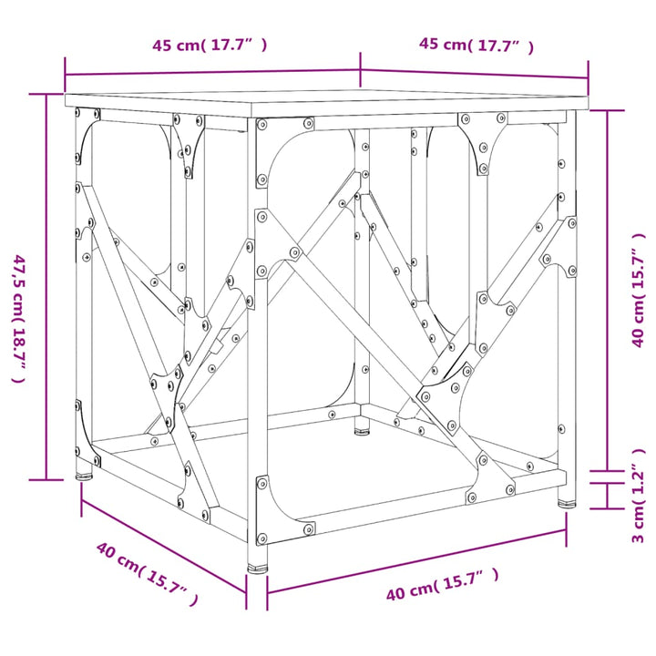 Couchtisch 45X45X47,5 Cm Holzwerkstoff