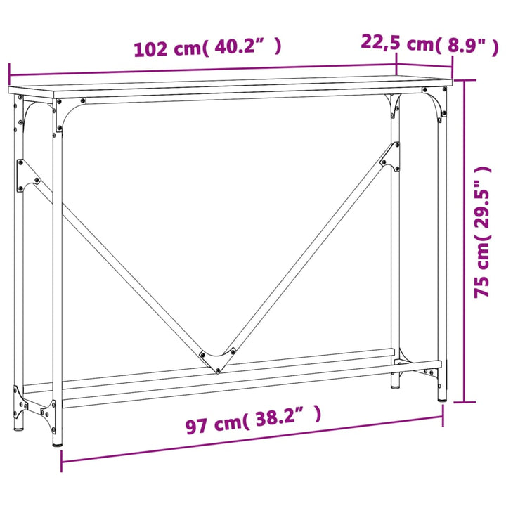 Konsolentisch 102X22,5X75 Cm Holzwerkstoff