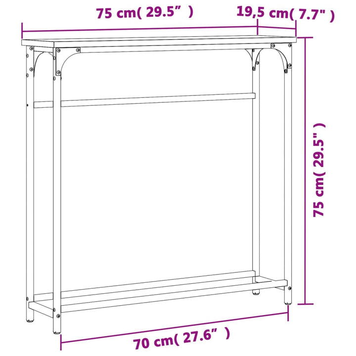 Konsolentisch 75X19,5X75 Cm Holzwerkstoff