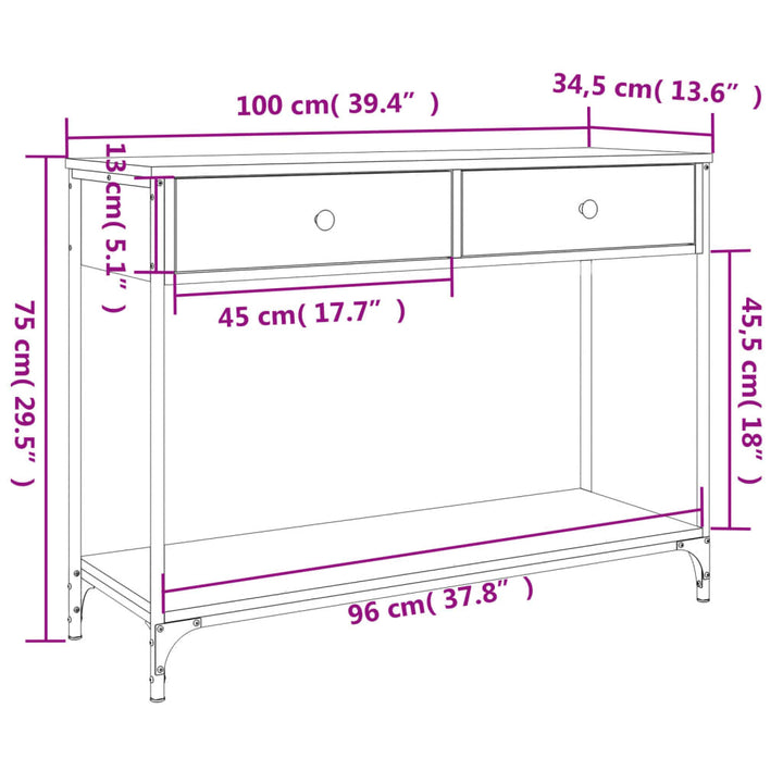 Konsolentisch 100X34,5X75 Cm Holzwerkstoff