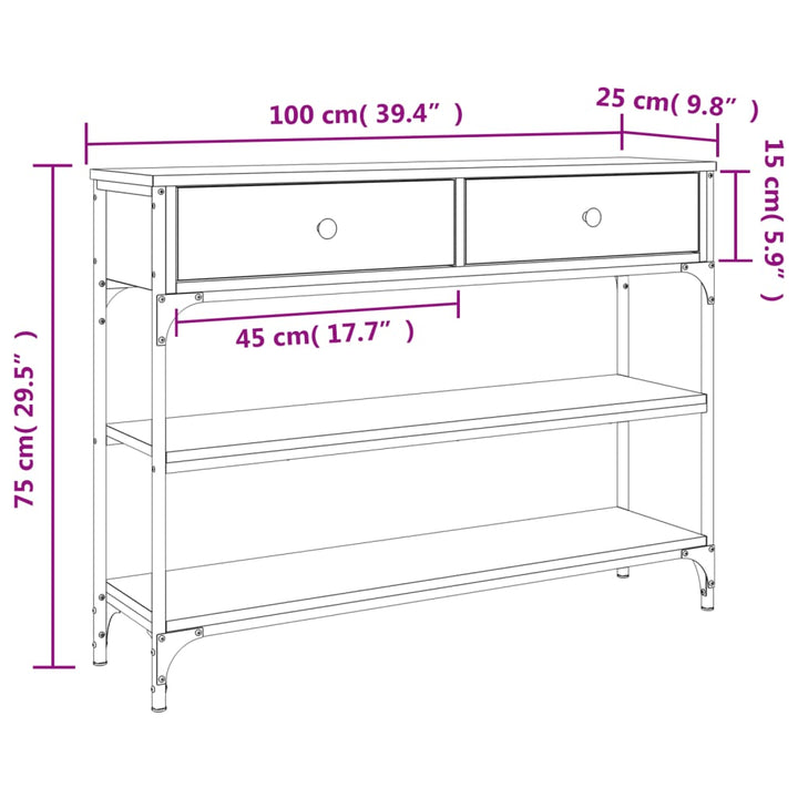 Konsolentisch 100X25X75 Cm Holzwerkstoff