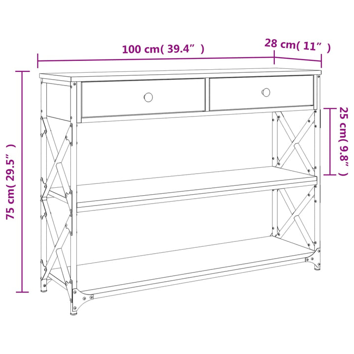 Konsolentisch 100X28X75 Cm Holzwerkstoff