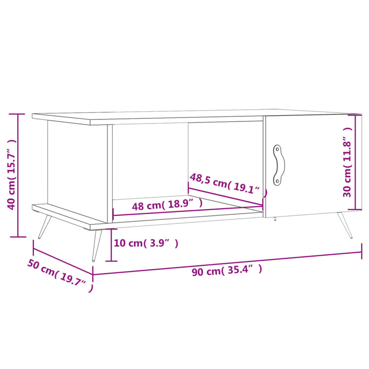 Couchtisch 90X50X40 Cm Holzwerkstoff