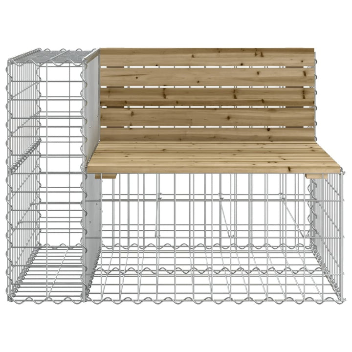 Gartenbank Aus Gabionen 184X71X65,5 Cm Kiefernholz Imprägniert