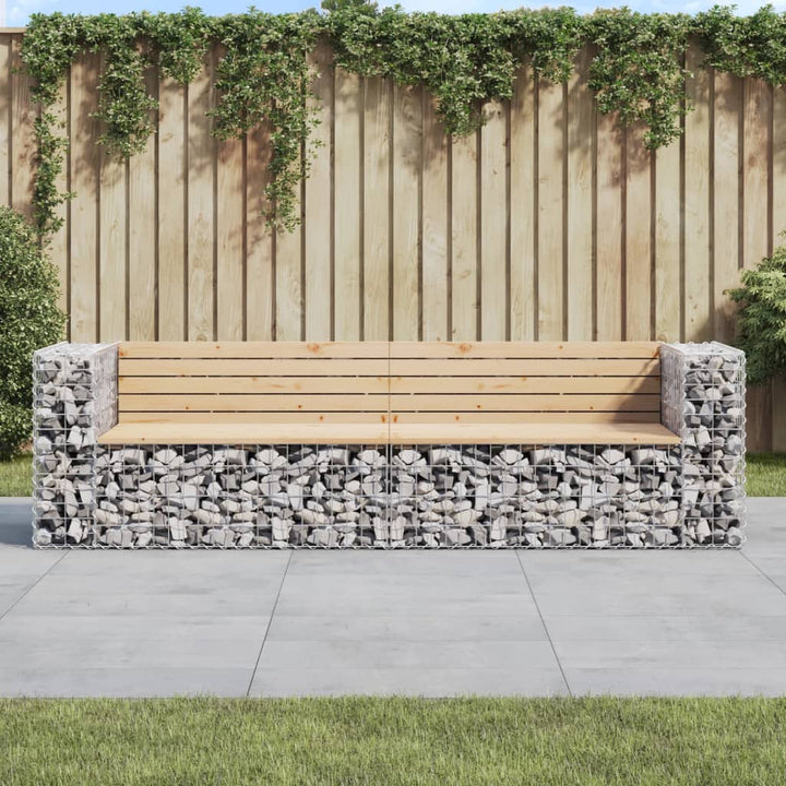 Gartenbank Aus Gabionen 244X71X65,5 Cm Massivholz Douglasie