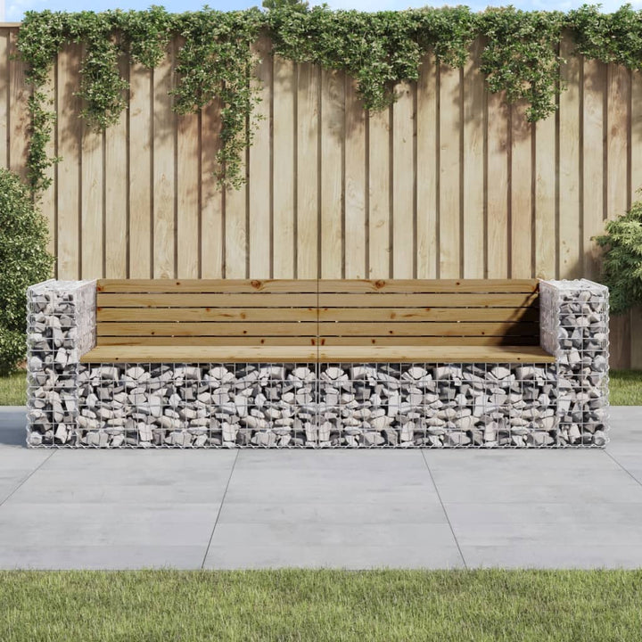 Gartenbank Aus Gabionen 244X71X65,5 Cm Massivholz Douglasie